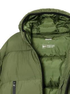Oliwkowa pikowana kurtka puffer