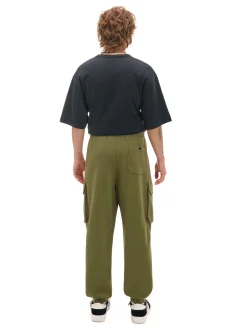 Oliwkowe dresowe joggery z kieszeniami