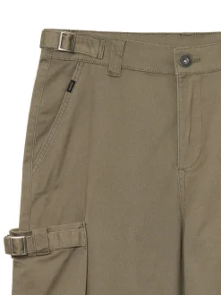 Oliwkowe spodnie loose z regulacją