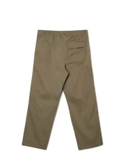 Oliwkowe spodnie parachute z paskiem