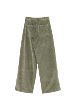 Oliwkowe sztruksowe spodnie