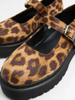 Półbuty Mary Jane w panterkę