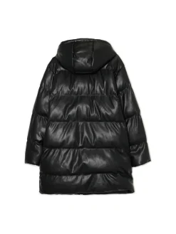 Pikowany płaszcz ze sztucznej skóry