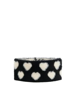 Pluszowa opaska w serduszka