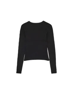 Prążkowany sweter z wycięciami na rękawach