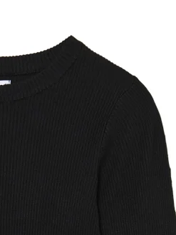 Prążkowany sweter z wycięciami na rękawach