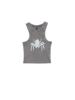 Prążkowany top z pająkiem