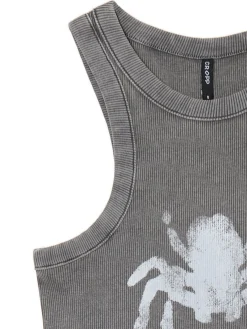 Prążkowany top z pająkiem