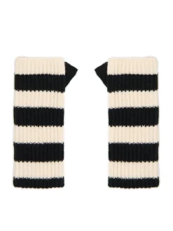 Rękawiczki mitenki w kremowe paski