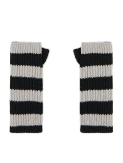 Rękawiczki mitenki w szare paski