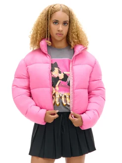 Różowa kurtka puffer