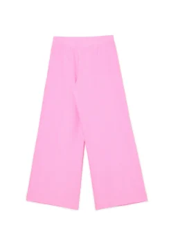 Różowe spodnie tailoring w paski