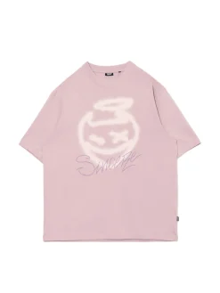 Różowy T-shirt z nadrukiem