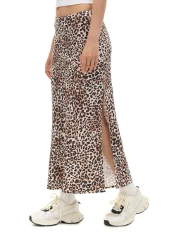 Satynowa spódnica w panterkę