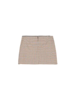 Spódnica mini w kratę z wiskozą