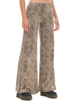 Spodnie flare w panterkę