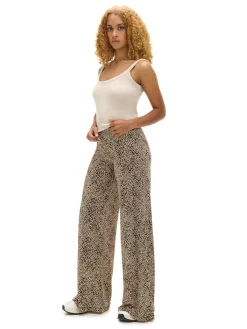 Spodnie flare w panterkę