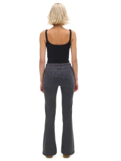 Spodnie flare z efektem sprania