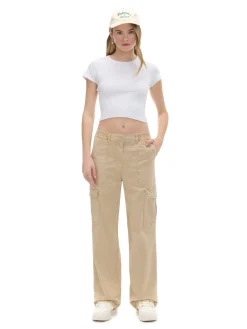 Spodnie straight z kieszeniami cargo