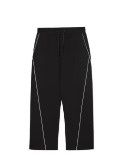 Spodnie wide leg z przeszyciami