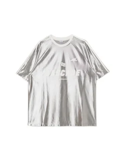 Srebrna koszulka z nadrukiem UNISEX