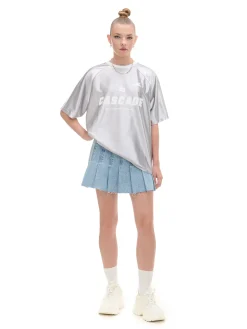 Srebrna koszulka z nadrukiem UNISEX