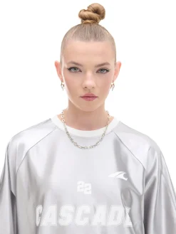 Srebrna koszulka z nadrukiem UNISEX