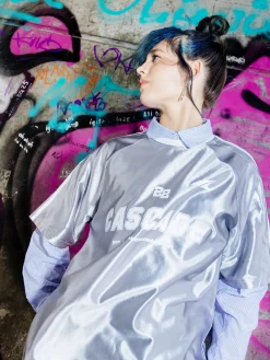 Srebrna koszulka z nadrukiem UNISEX