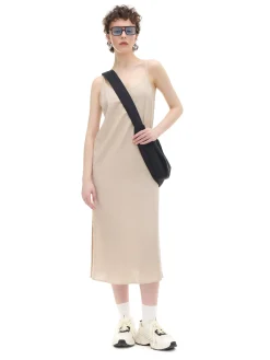 Sukienka midi z wiskozy i lnu