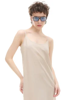 Sukienka midi z wiskozy i lnu