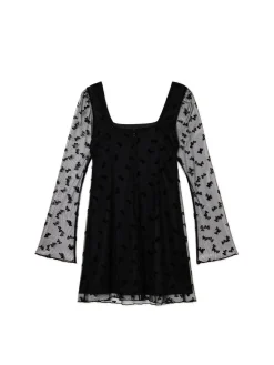 Sukienka mini z dekoracyjną siateczką