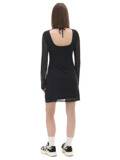 Sukienka mini z siateczkowymi panelami