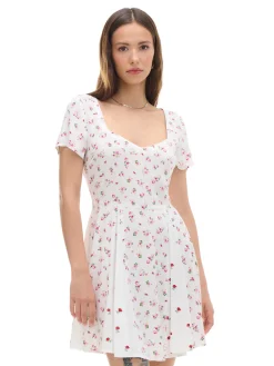 Sukienka mini z wiskozy w kwiaty