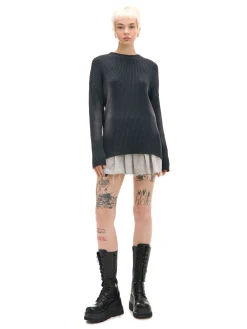 Sweter oversize z efektem sprania