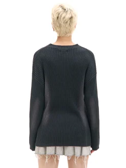 Sweter oversize z efektem sprania