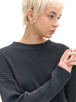 Sweter oversize z efektem sprania