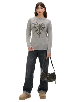 Sweter oversize z nadrukiem serca