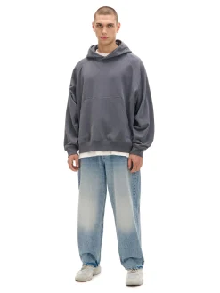 Szara bluza oversize z kapturem