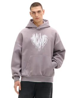 Szara bluza z kapturem i nadrukiem UNISEX