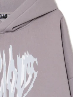 Szara bluza z kapturem i nadrukiem UNISEX