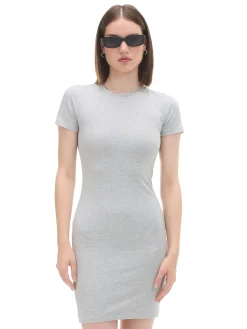 Szara dopasowana sukienka mini