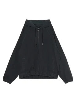 Szara jeansowa kurtka z kapturem