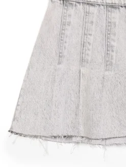 Szara jeansowa spódniczka z zakładkami