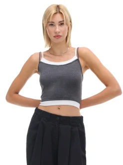 Szara koszulka z białymi wstawkami