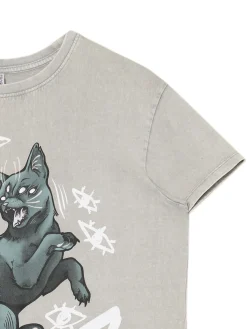 Szara koszulka z kotem