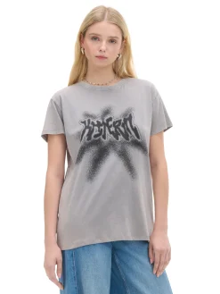 Szara koszulka z nadrukiem