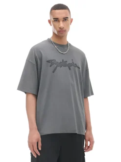 Szara koszulka z napisem