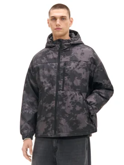 Szara kurtka basic z kapturem