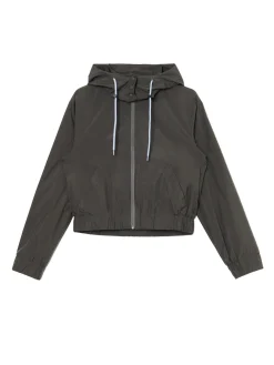 Szara kurtka z kapturem