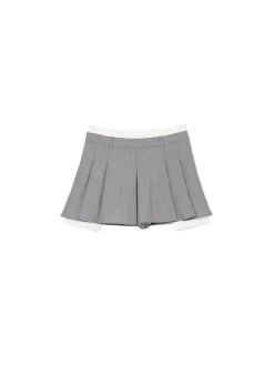 Szara mini z plisami